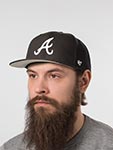 Бейсболка 47 BRAND арт. B-NSHOT01WBP-BKD Atlanta Braves MLB (черный)